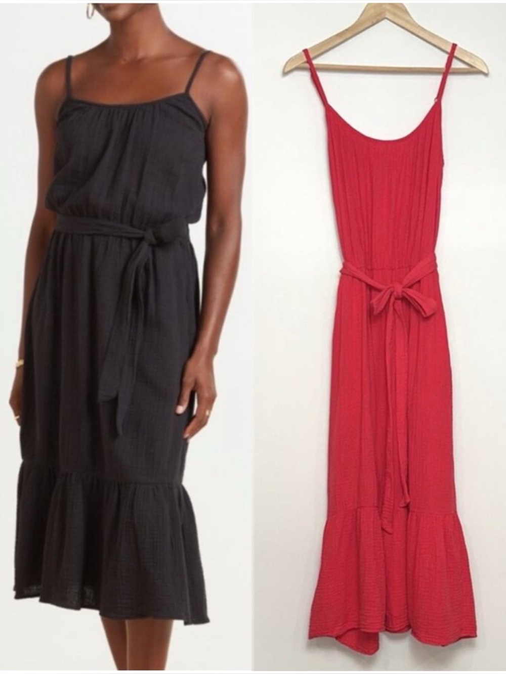 EVEREVE Gigi Gauze Tie Dress in Watermelon